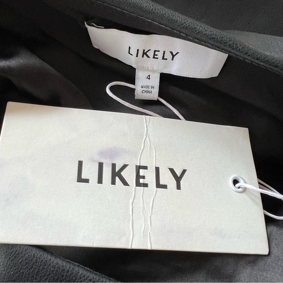 New! Likely Serena vegan leather one shoulder dress 14508 - Picture 8 of 14